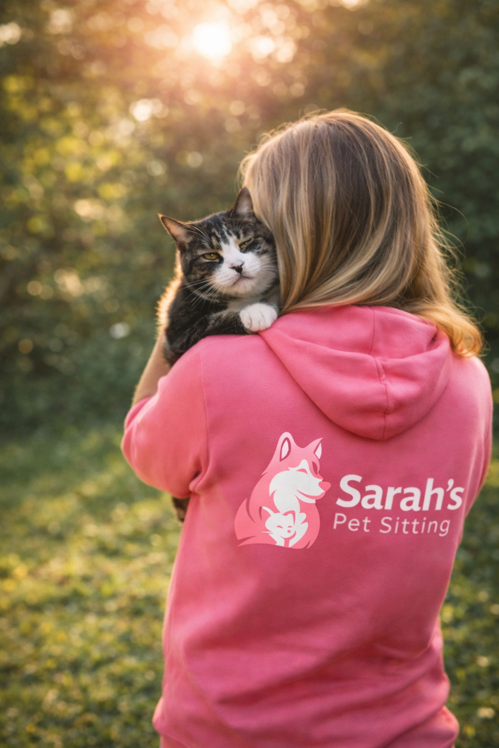 Sarah's Pet Sitting Holding Cat